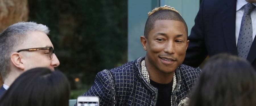 Chanel's Pharrell Williams at the 13th Métiers d'Art show in Paris, France, December 6, 2016. 