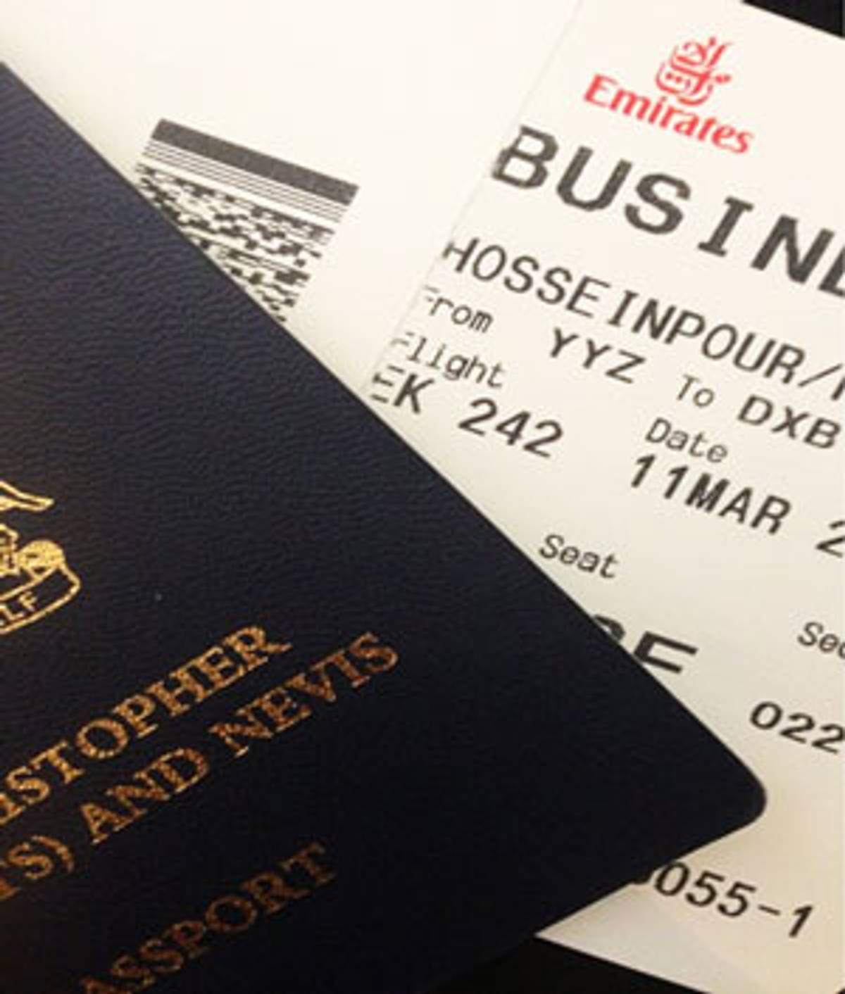 Tannaz Hosseinpour’s passport and boarding pass on 11 March 2013. (Via Twitter)
