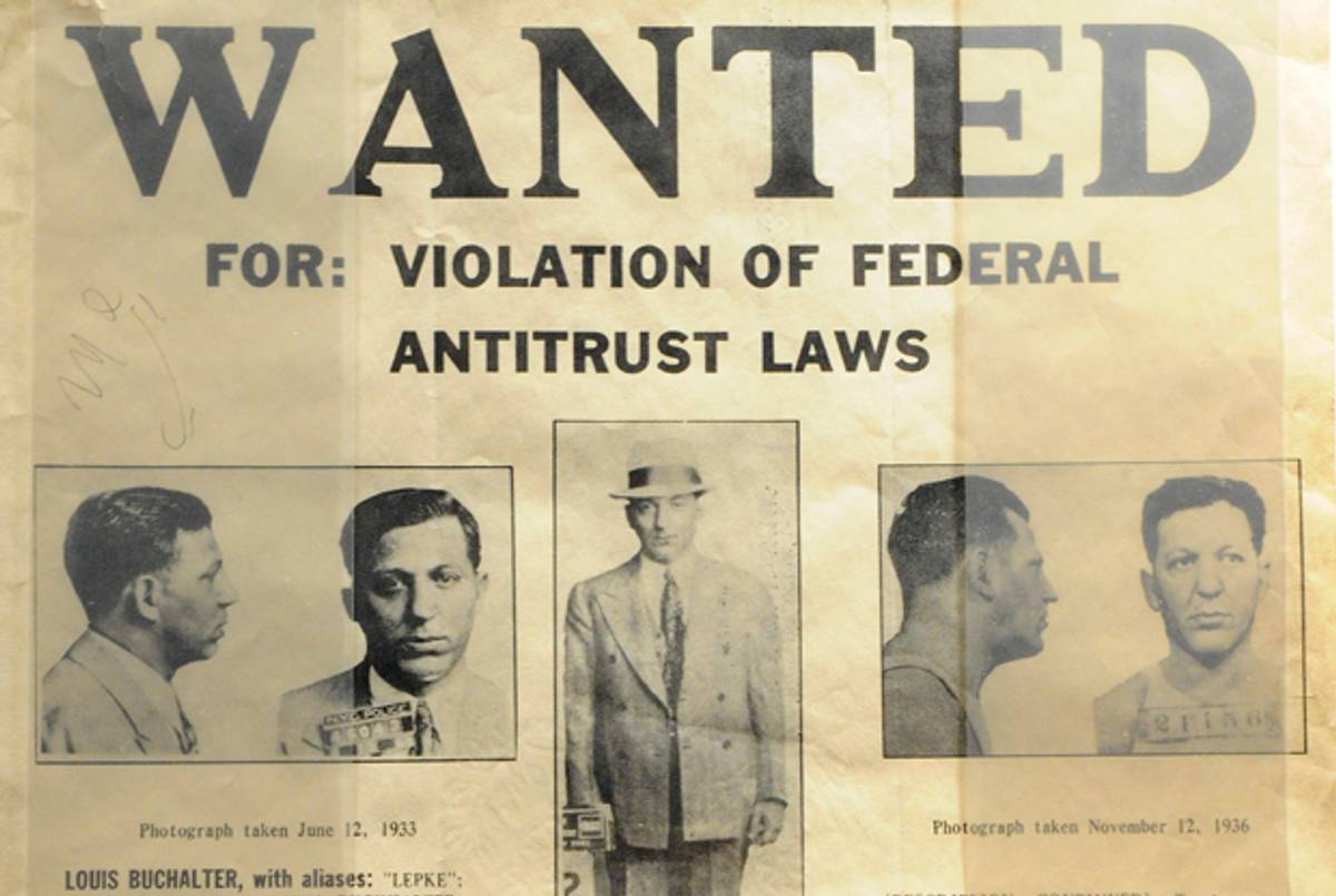 A 'Wanted' poster for mobster Louis 'Lepke' Buchalter is displayed at The Mob Museum in Las Vegas, Nevada. ( Ethan Miller/Getty Images)