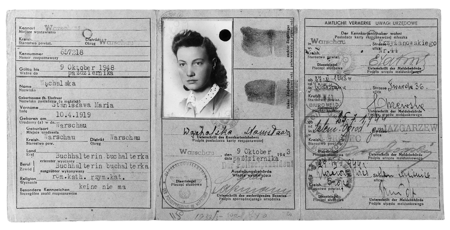 Vladka Meed’s false identification card, issued in the name of Stanislawa Wachalska, 1943