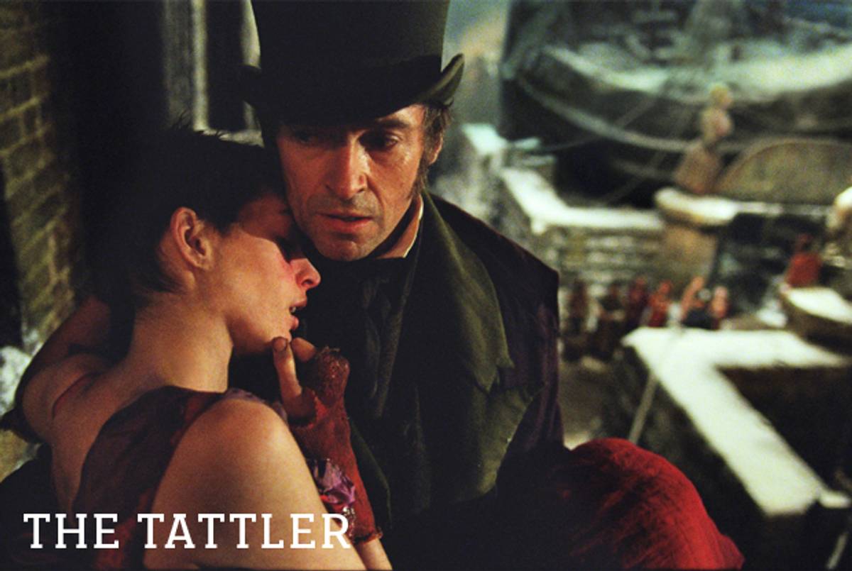 Fantine (Anne Hathaway) and Jean Valjean (Hugh Jackman) in Les Misérables. (Universal Pictures)