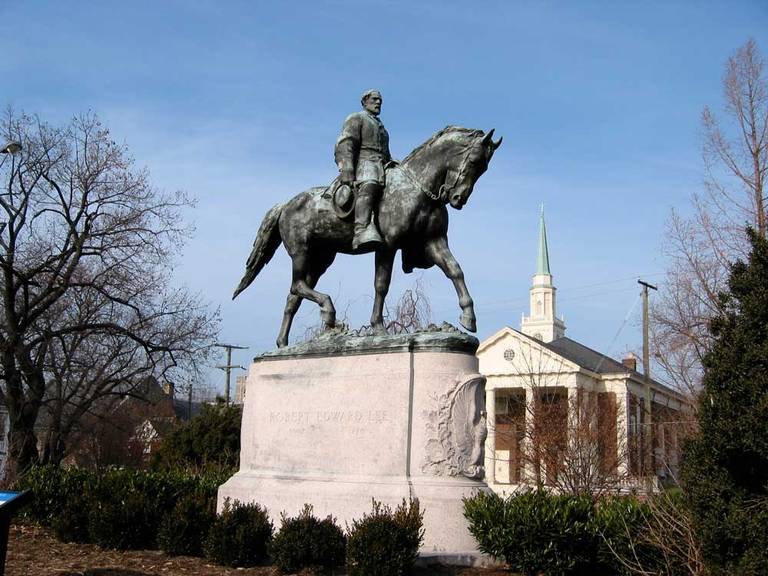 The Robert E. Lee monument in Lee Park, Charlottesville, Virginia, which was removed in 2021
