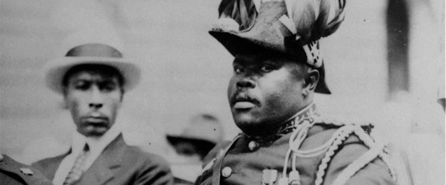 August 1922, Marcus Garvey in a military uniform as the'Provisional President of Africa'during a parade for the annual Convention of the Negro Peoples of the World in Harlem, New York City.