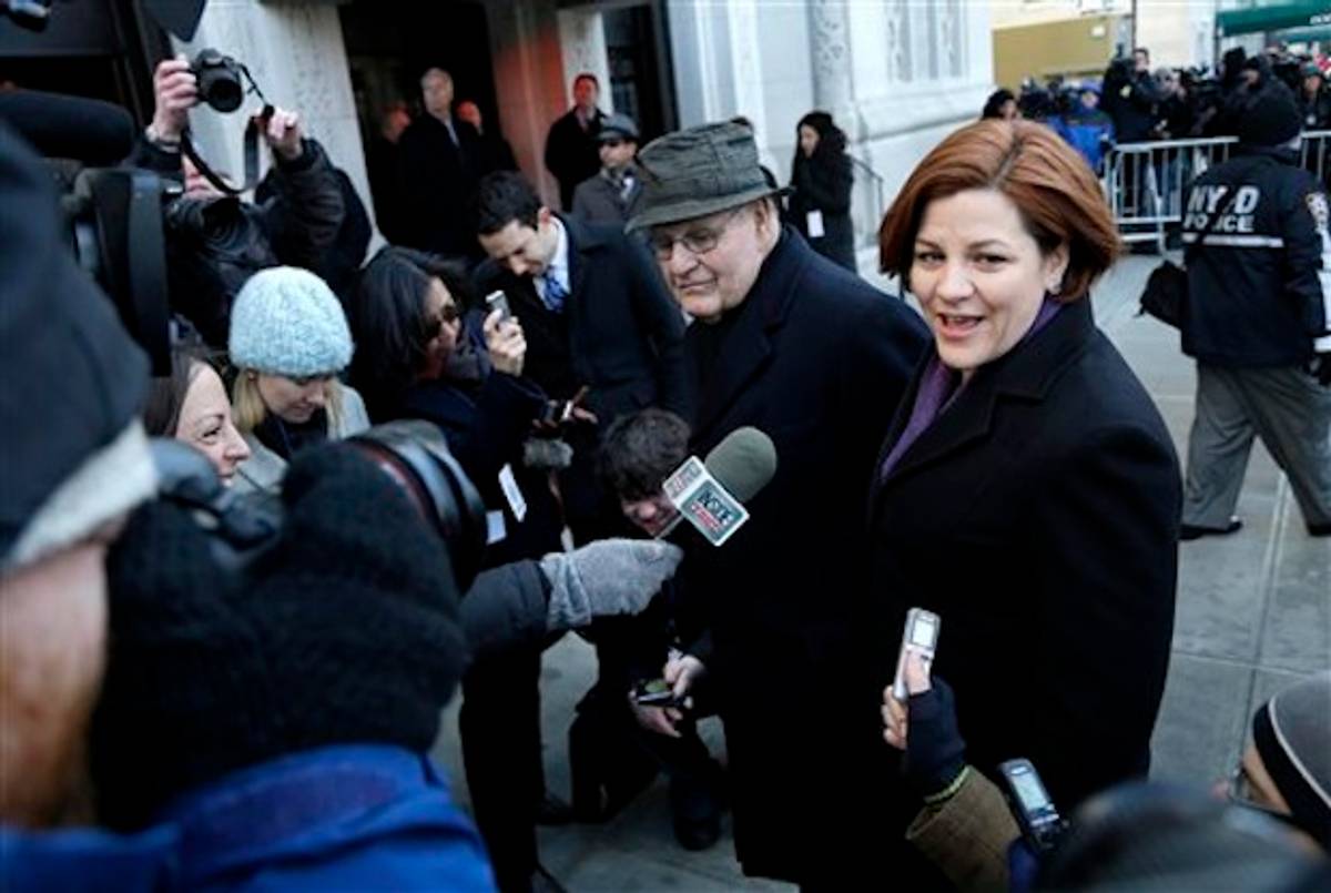 Christine Quinn Arriving at Ed Koch's Funeral Earlier This Month(AP)