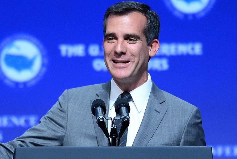 Eric Garcetti speaks at the 81st annual U.S. Conference of Mayors at the Mandalay Bay Convention Center on June 21, 2013, in Las Vegas.(Ethan Miller/Getty Images)
