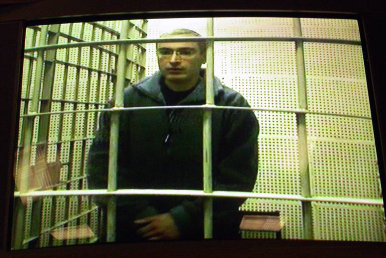Mikhail Khodorkovsky in the Khamovniki District Court during his December trial.(Krasilnikov Stanislav/ITAR-TASS Photo/Corbis)