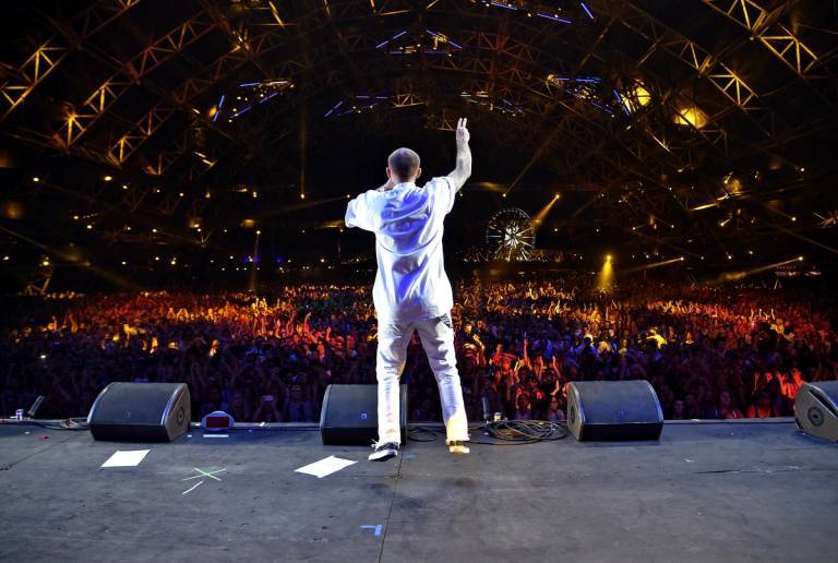 Mac Miller performs at the Coachella Valley Music and Arts Festival in Indio, California, 2017