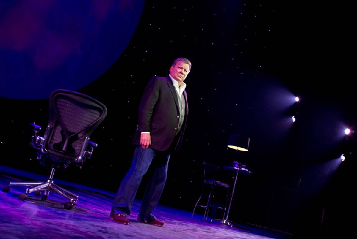 William Shatner in Shatner’s World: We Just Live In It on Broadway at the Music Box Theatre.(Joan Marcus)