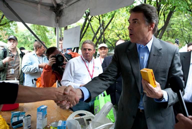 Gov. Rick Perry this weekend in New Hampshire.(Kayana Szymczak/Getty Images)