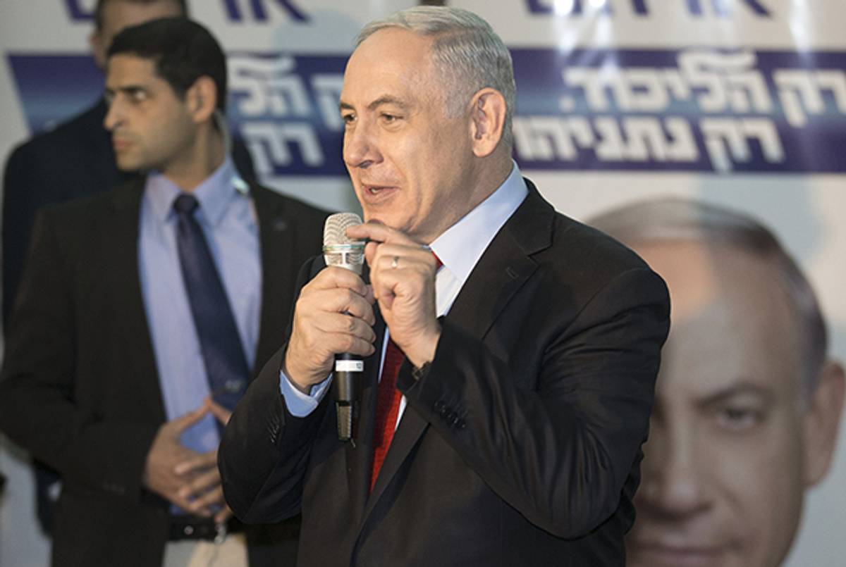 Israeli Prime Minister Benjamin Netanyahu on March 11, 2015 in Netanya. (JACK GUEZ/AFP/Getty Images)