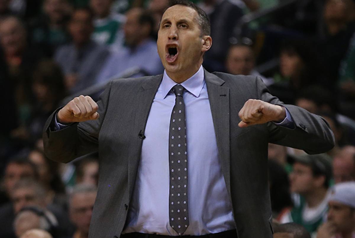 Cleveland Cavaliers coach David Blatt during Game Four against the Boston Celtics in the first round of the 2015 NBA Playoffs on April 26, 2015. (Jim Rogash/Getty Images)