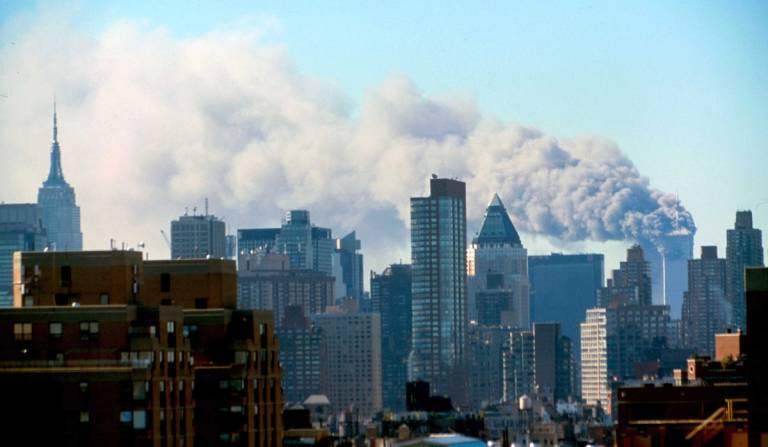 The Manhattan skyline following the terrorist attacks on the World Trade Center, 2001