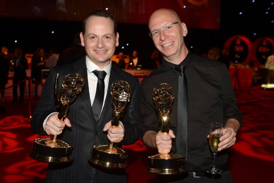 'Homeland' writer Gideon Raff (L) and executive producer Ren Telem attends the 64th Annual Primetime Emmy Awards Governors Ball on September 23, 2012 in Los Angeles, California(Kevin Winter/Getty Images)