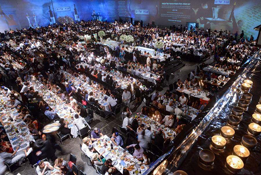 World's largest Shabbat, in Tel Aviv on June 14, 2014. (Casey Kelbaugh)