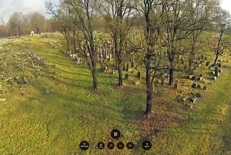 Jewish cemetery in Bialystok, Poland, viewed by drone. (Podrozniccy.com)