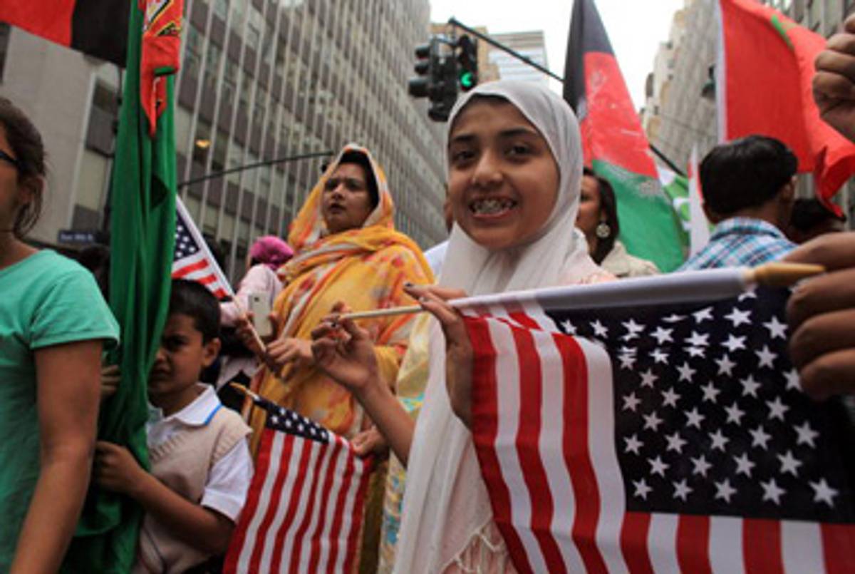 The American Muslim Day Parade in Manhattan yesterday.(Spencer Platt/Getty Images)