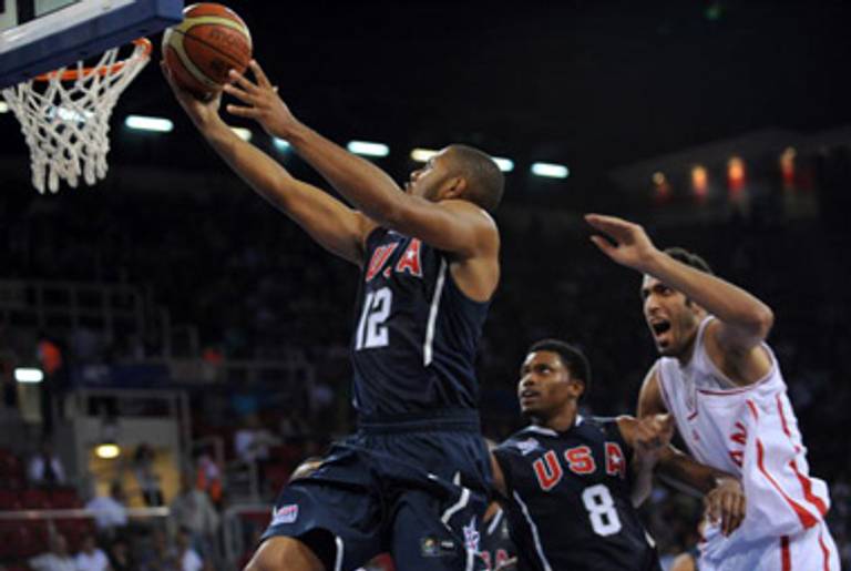 USA Basketball dominating Iran.(Bulent Kilic/AFP/Getty Images)