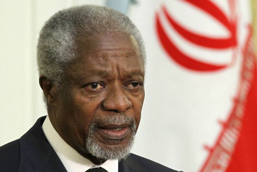 The look on envoy Kofi Annan's face, from last month, says it all.(Atta Kenare/AFP/GettyImages)
