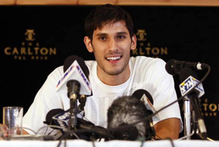 Casspi speaking in Tel Aviv last month, after he was drafted by the Kings.(Jack Guez/AFP/Getty Images)