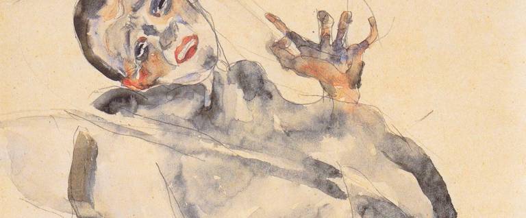 Egon Schiele, 'I shall endure for art and for the happiness of my lover,' 1912.