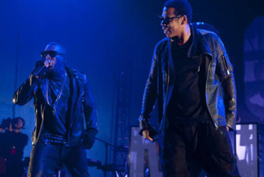 Jay-Z (R) and Kanye West (L) performing together in March.(Daniel Boczarski/Getty Images for VEVO)