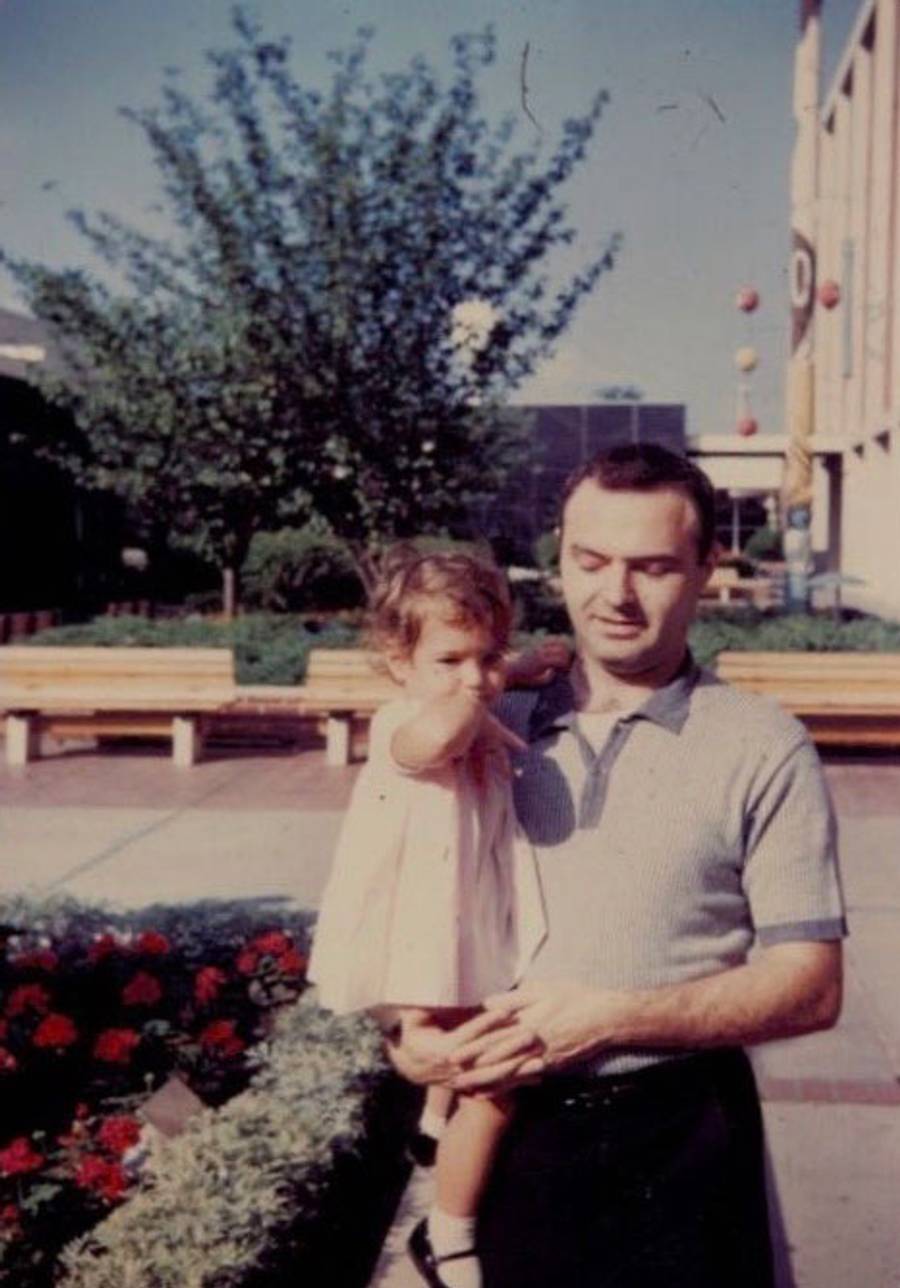 The author with her father, 1960s