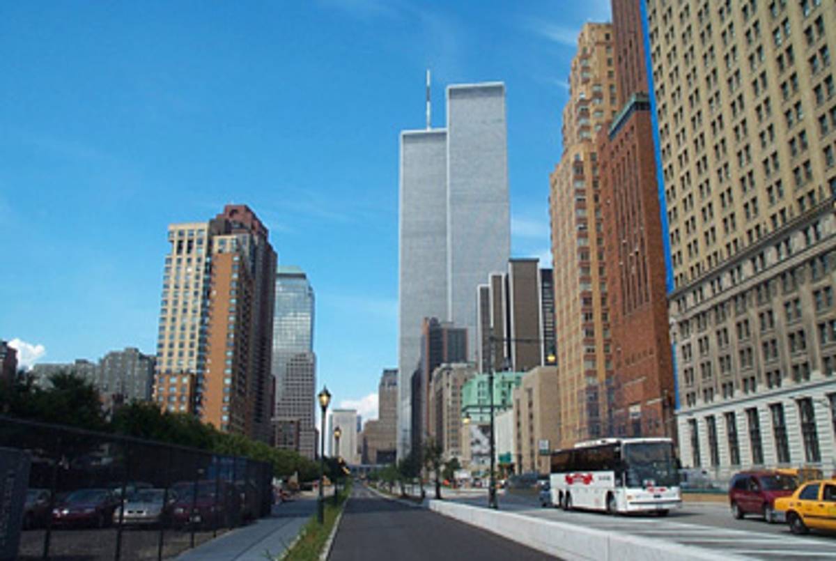 The Twin Towers, photographed in July 2001.(Wikipedia)