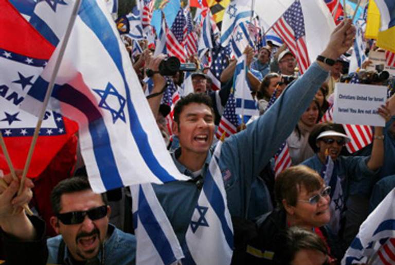 American Evangelical Christians rally in downtown Jerusalem in 2008.(Gali Tibbon/AFP/Getty Images)