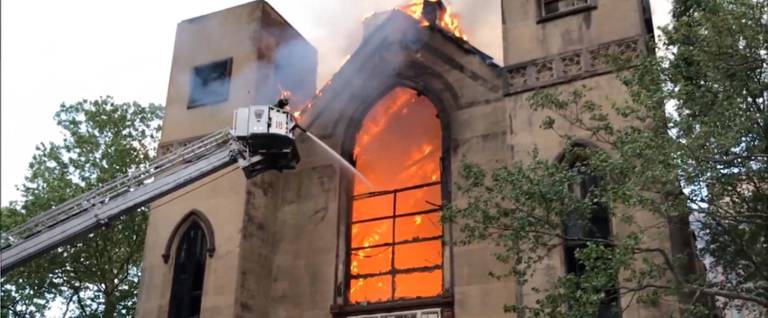 A fire destroyed Manhattan's historic Beth Hamedrash Hagadol Synagogue last Sunday night.
