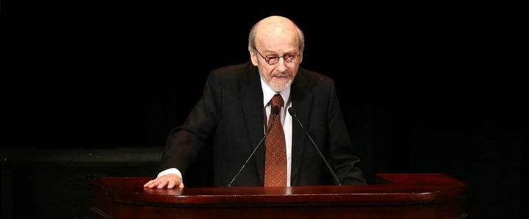 E.L. Doctorow at The Bronx High School Of Science in New York City, April 20, 2013. 