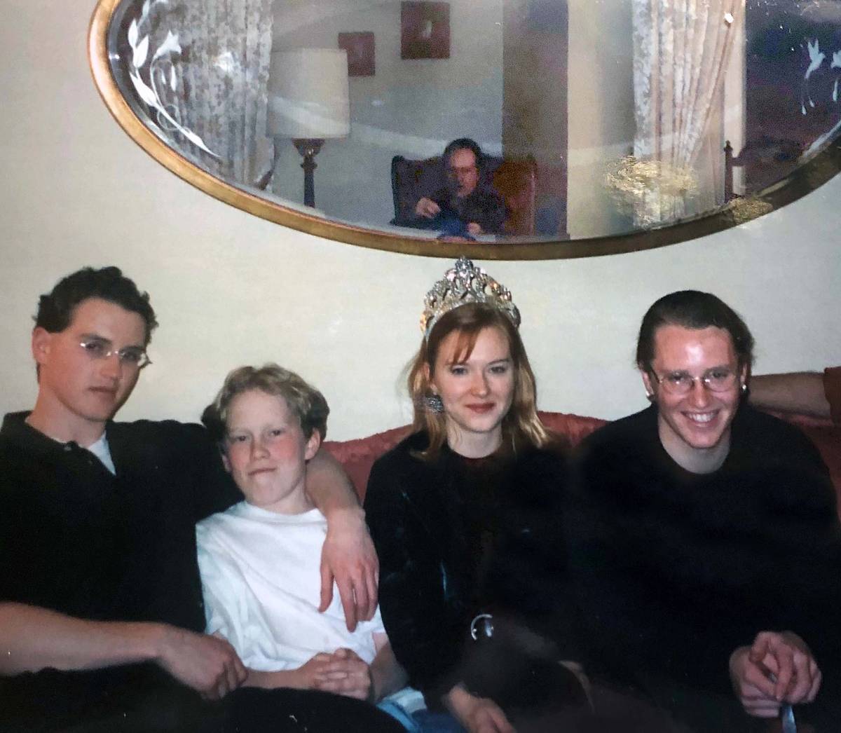 Duncan, age 19, and his three siblings, Creighton, Monica, and Dylan, at Monica’s 24th birthday party