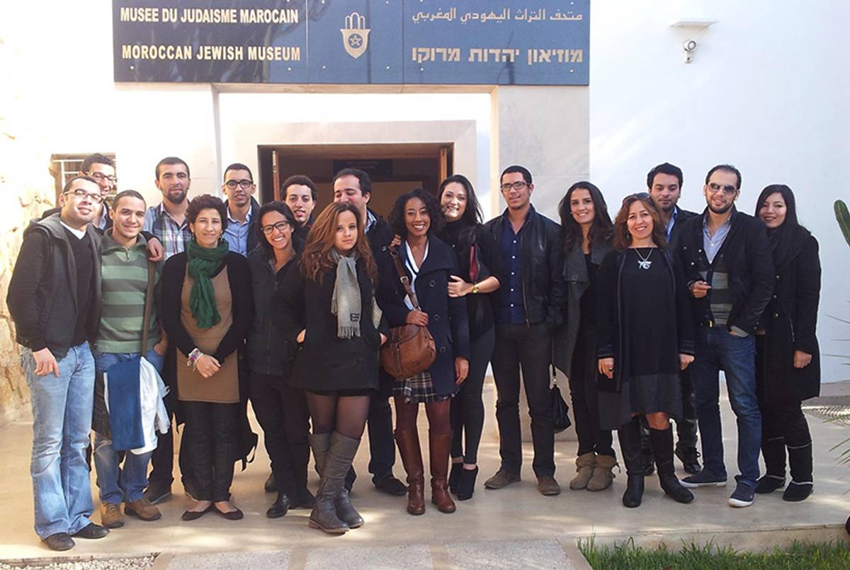 The Mimouna Club during Second Annual General Assembly meeting in front of the Jewish Museum of Casablanca.(Courtesy of Mimouna Club)
