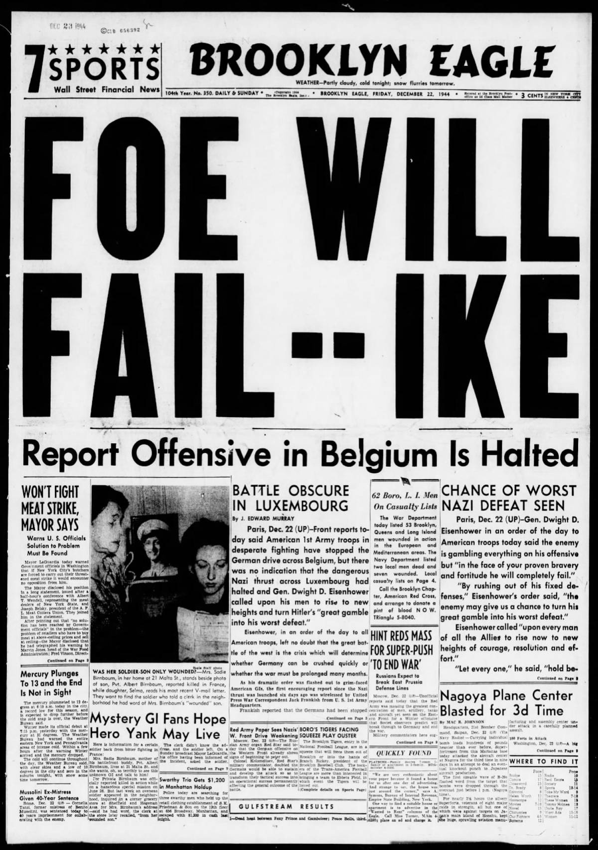 'Brooklyn Eagle,' Friday, Dec. 22, 1944