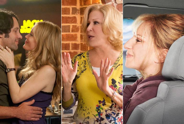 Paul Rudd and Leslie Mann in This Is 40; Bette Midler in Parental Guidance; Barbra Streisand in The Guilt Trip(Suzanne Hanover/Universal Pictures; Phil Caruso/Twentieth Century Fox; Paramount Pictures)