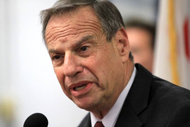Mayor Bob Filner of San Diego speaks at a press conference announcing his intention to seek professional help for sexual harassent issues July 26, 2013 in San Diego, California.(Bill Wechter/Getty Images)