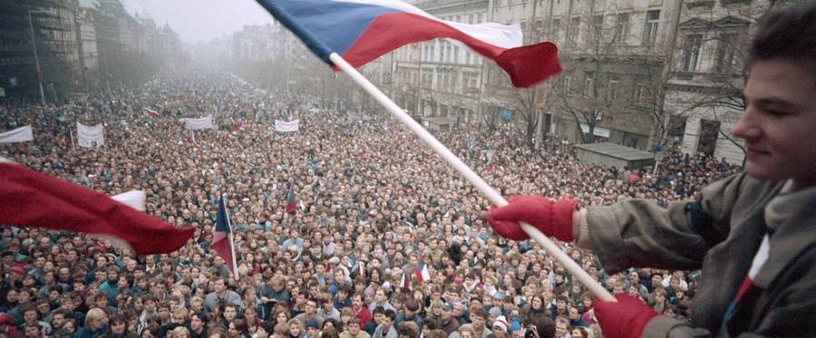 In Central and Eastern Europe, the uprisings turned out to be spectacularly successful, except in a few dark corners—successes that added up to the largest and most beautiful international political revolution in the history of the world. Prague, Czechoslovakia, November 1989.