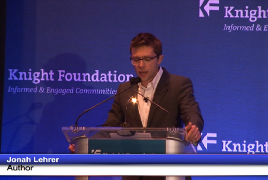 Jonah Lehrer Speaking at the Knight Foundation(Screengrab)