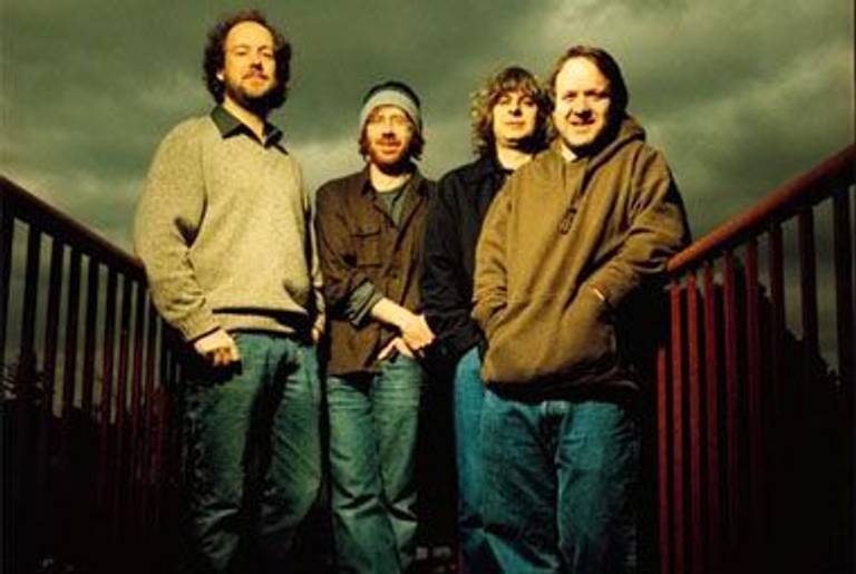 Phish. From our left: McConnell, Anastasio, Gordon, and Fishman.