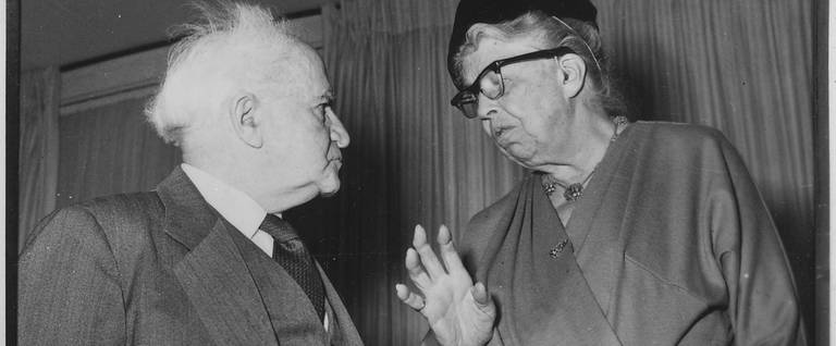 David Ben-Gurion and Eleanor Roosevelt in Israel, February 1962