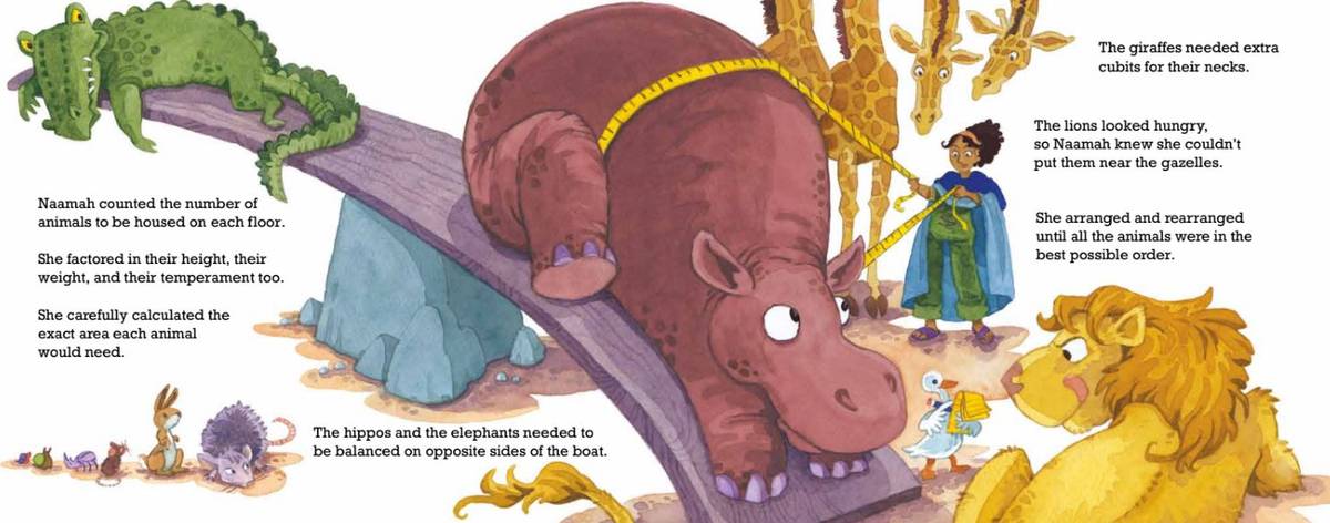 From 'Counting on Naamah: A Mathematical Tale on Noah's Ark,' by Erica Lyons, illustrated by Mary Uhles 