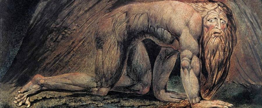 'Nebuchadnezzar' by William Blake, depicting the king during one of his seven bouts of insanity.