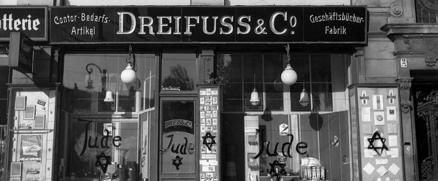 A Jewish-run shop after being vandalized by Nazis, November 10, 1938. 
