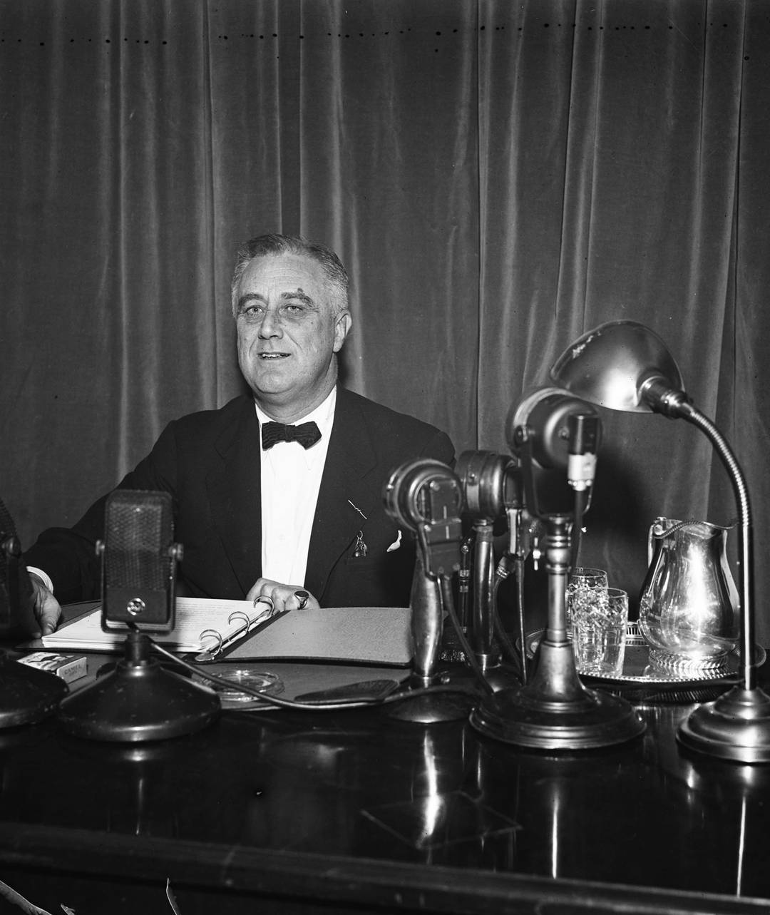 Franklin D. Roosevelt photographed during his 1937 fireside chat, an effort to mobilize public support for his court-packing scheme