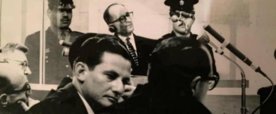 Gabriel Bach in the courtroom during the trial of Adolf Eichmann 