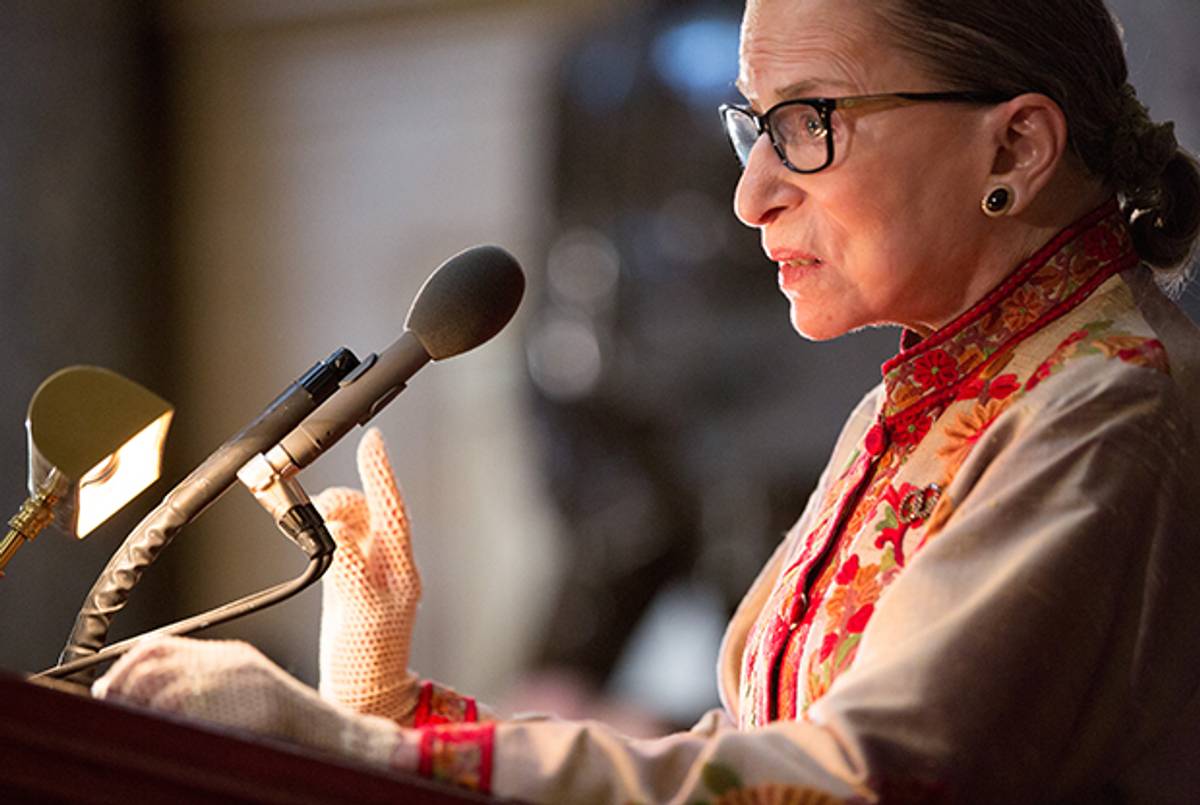 U.S. Supreme Court Justice Ruth Bader Ginsburg speaks at a Women's History Month reception in the U.S. Capitol building in Washington, D.C. (Allison Shelley/Getty Images)