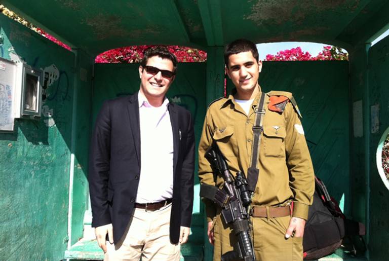 The author with an IDF soldier.(Courtesy of the author)