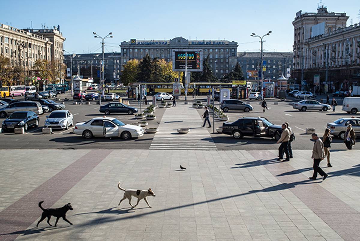 Petrovskoho Square in Dnipropetrovsk, Ukraine, pictured on October 10, 2014. (Brendan Hoffman/Getty Images)