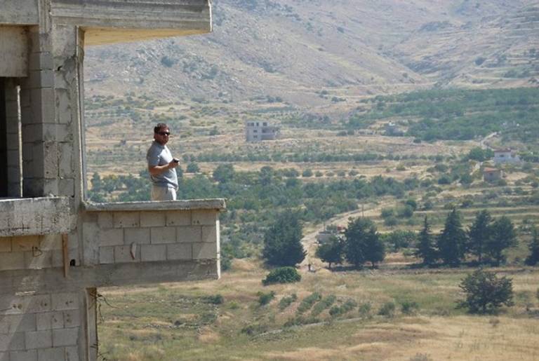 Ruben Gallego overlooks Israel's border with Syria (Courtesy)