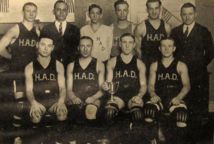 1923 Basketball Champs of the Hebrew Academy of the Deaf. From The Jewish Deaf, 1923.(Courtesy of The Library of The Jewish Theological Seminary.)