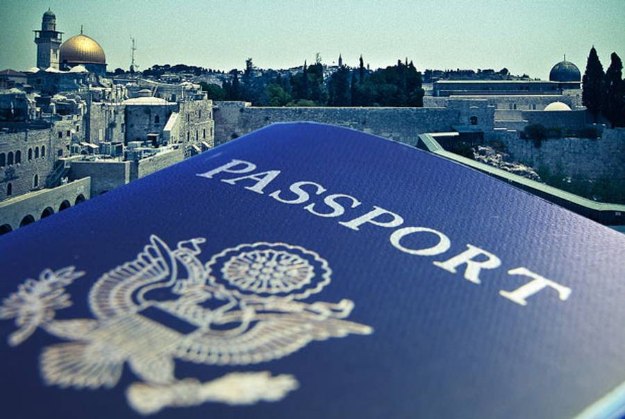 (Illustration: Tablet Magazine; passport: Shutterstock; Jerusalem: Antonio Acuña/Flickr)